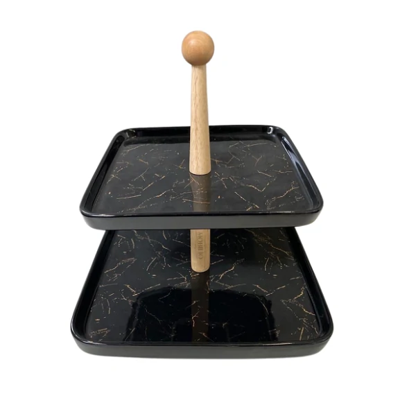 Présentoir A Gâteaux Marbré 2 Niveaux Pour Gâteaux , Dessert , Fromages Et Autres