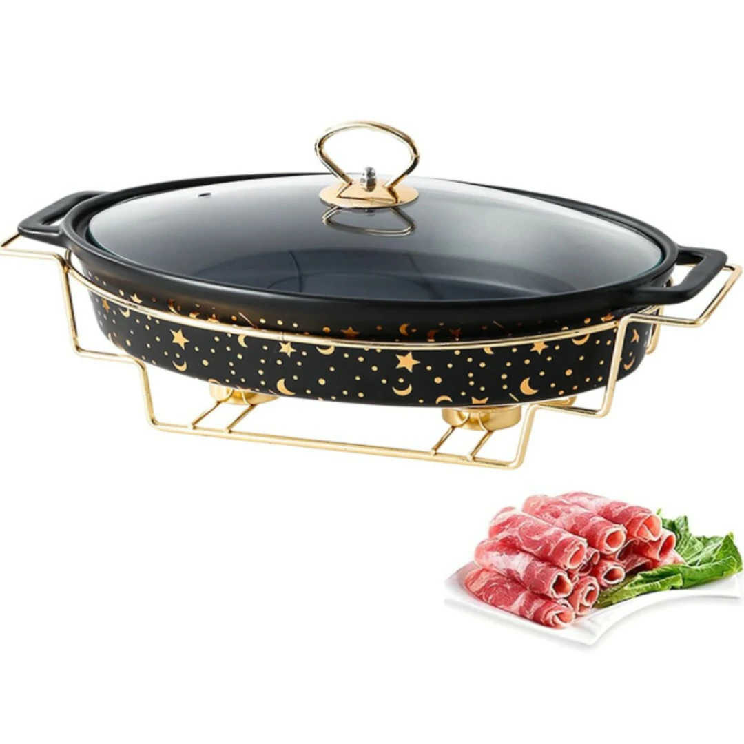 Ensemble Chauffe-buffet avec Couvercle en Verre