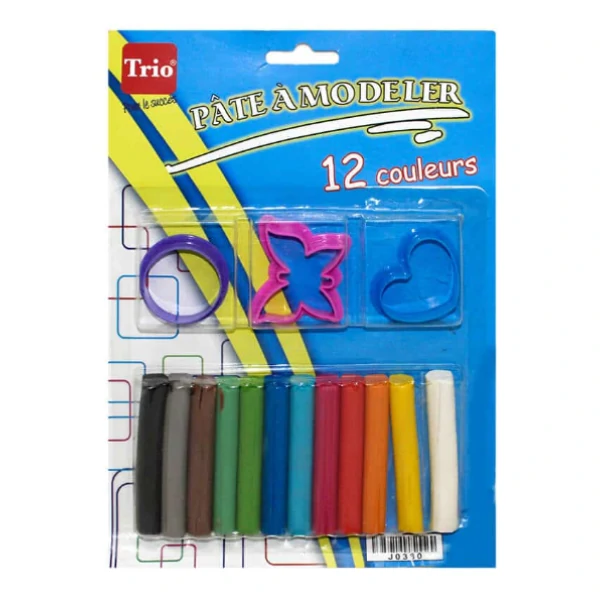 Pâte à modeler 12 bâtons couleurs + Motifs