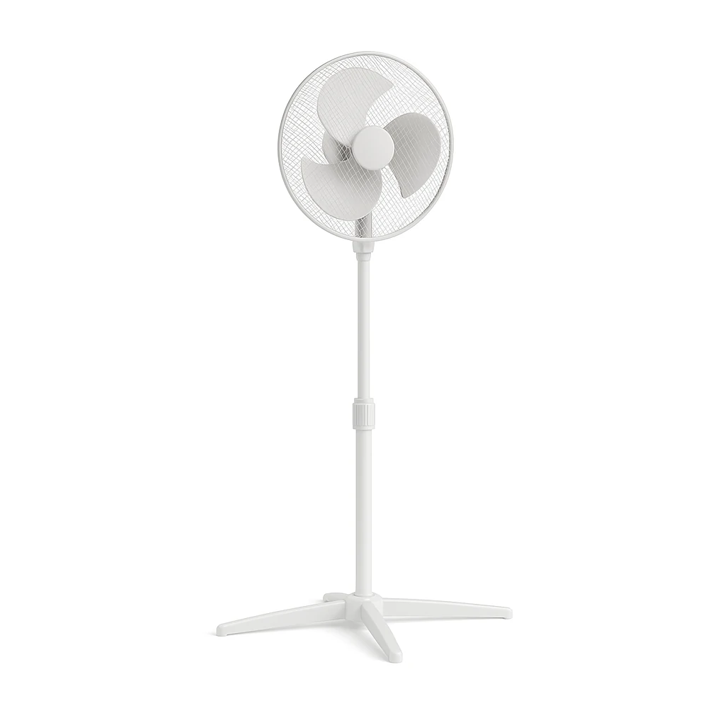 Midea Ventilateur A Pied -FS40-21M / 16''/ 3 Vitesses / 3 Helices/ Blanc/ 40W / 220-240V