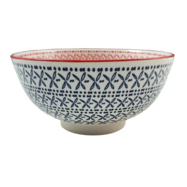 Bol bleu rouge en Céramique 8"
