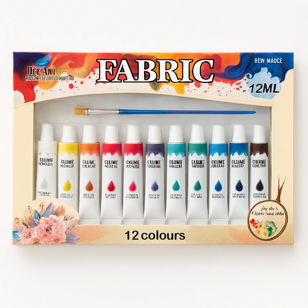 Gouache Lot de 12 couleurs + pinceau – 12ml par tube