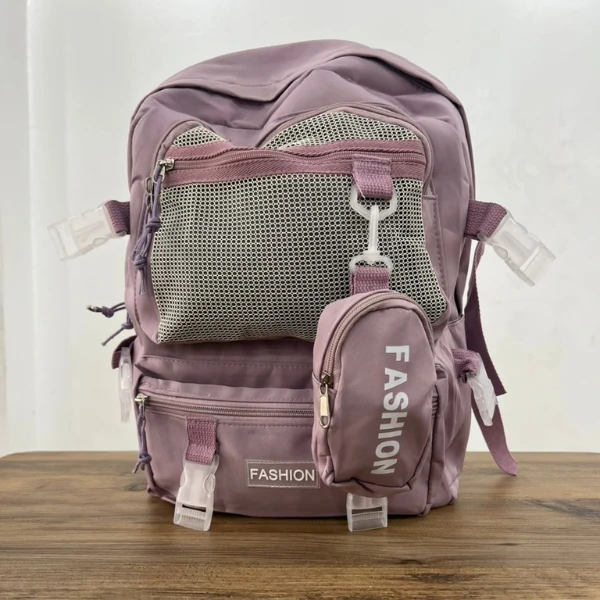 Sac à Dos Mauve – Design Moderne avec Pochette "FASHION"