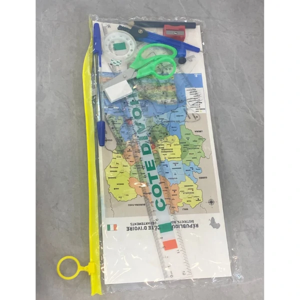 Kit Trousse Grand – Fournitures scolaires + Carte de Côte d’Ivoire