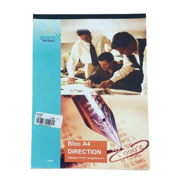 Bloc Note A4 – 150 pages quadrillées 5x5
