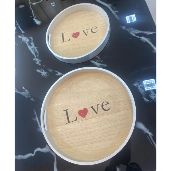 Plateau à Servir 2pcs – Design "Love"