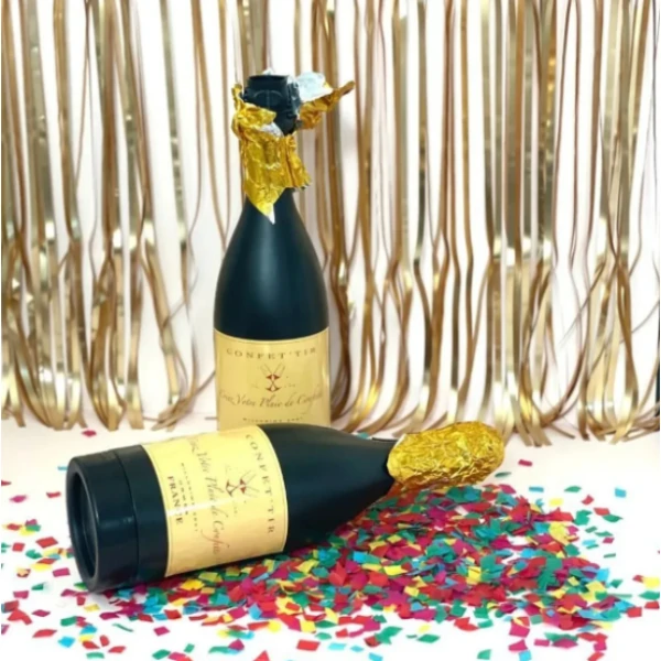 Bouteilles de confettis – Effet champagne | Accessoire de fête original