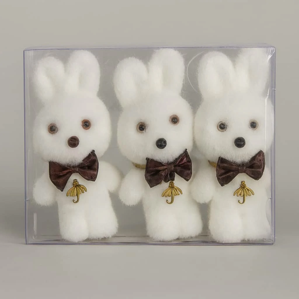 Trio de peluches lapins