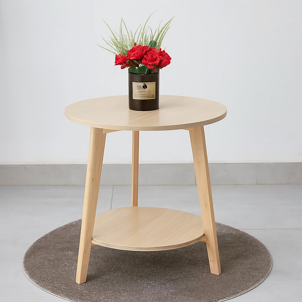 Table d’appoint en bois 2 niveaux – Pratique et naturelle