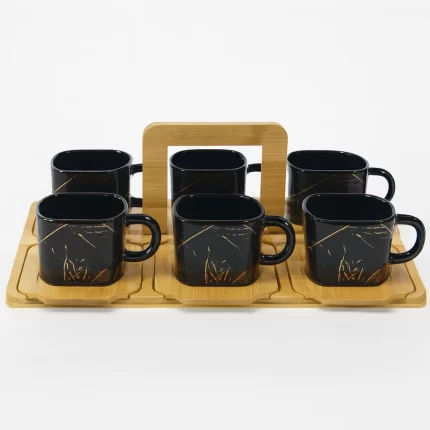 Service à café en céramique noire