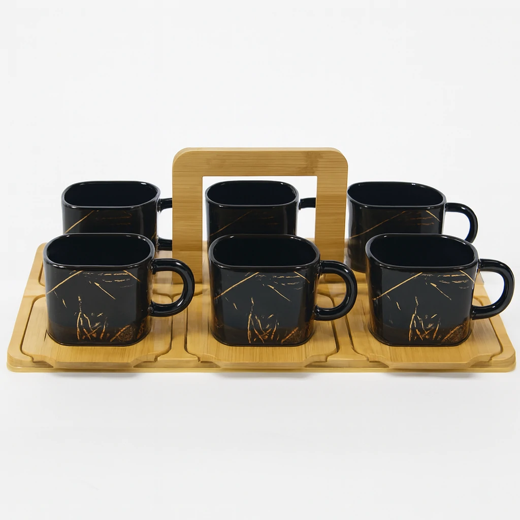 Service à café en céramique noire