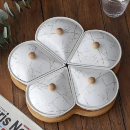 Set de Service en porcelaine avec en bois
